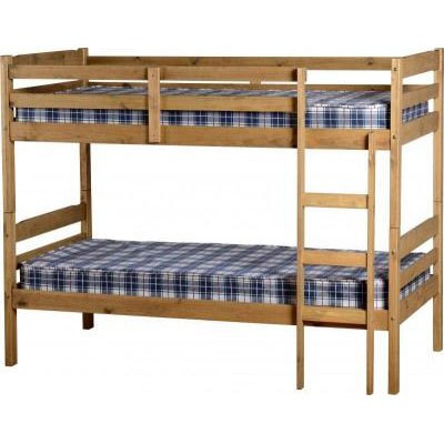 An Image of Amitola Bunk Bed in Natural Oak Wax