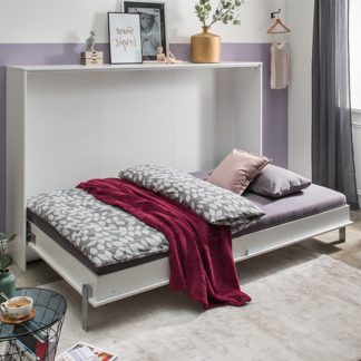 An Image of Juist Wooden Horizontal Foldaway Double Bed In White