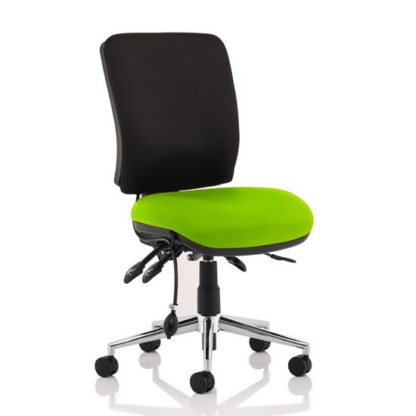 An Image of Chiro Medium Back Office Chair With Myrrh Green Seat No Arms