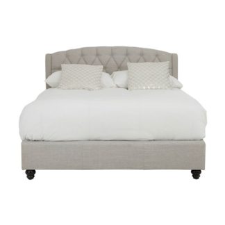 An Image of Flegetonte Fabric Double Bed In Light Grey