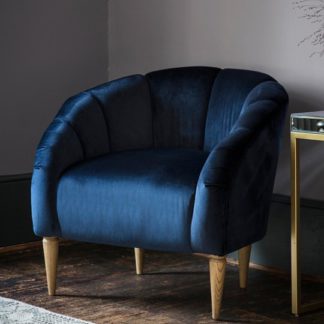 An Image of Tulip Bedroom Chair In Atlantic Velvet