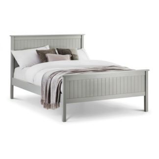 An Image of Cheshire Wooden Double Bed In Dove Grey Lacquered