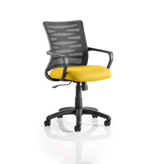 An Image of Eclipse Home Office Chair In Yellow With Castors