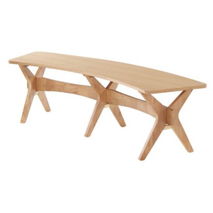 An Image of Malun Contemporary White Oak Finish Dining Bench