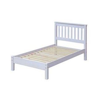 An Image of Corina Single Slatted Bed In White Washed Wax Finish