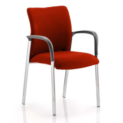 12c23104722318822667d3e5bdb44d14cf695b619fcc2dee70af0c357e0d3249.jpg An Image of Academy Fabric Back Visitor Chair In Tabasco Red With Arms