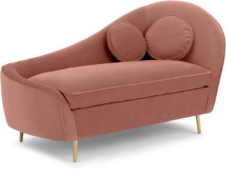 An Image of Kooper Left Hand Facing Chaise Longue, Blush Pink Velvet