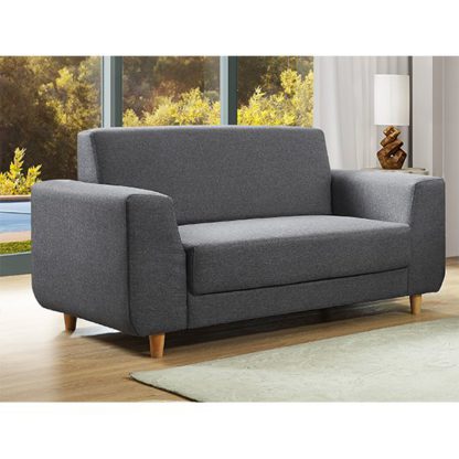 137259cb8e5c5cc40a24663f9e35493a7d3bd92d9de4ff46c1123af2dde32cf6.jpg An Image of Fida Fabric 2 Seater Sofa In Dark Grey