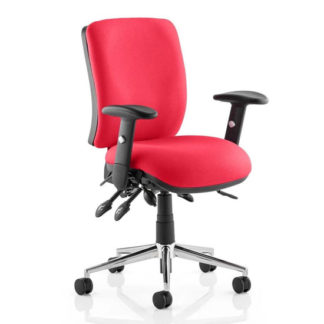 An Image of Chiro Medium Back Office Chair In Bergamot Cherry With Arms