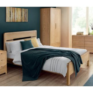 An Image of Curve Wooden King Size Bed In Oak