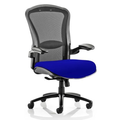 An Image of Houston Heavy Black Back Office Chair With Stevia Blue Seat
