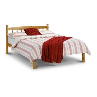 An Image of Emmi Wooden Double Size Bed In Oak Sheen Lacquer Finish