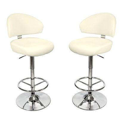 1551460d3cc83d9d95610c841bcf491cf12cdbb26cfddb3329144c8b9ff56f00.jpg An Image of Casino Cream Leather Bar Stool In Pair