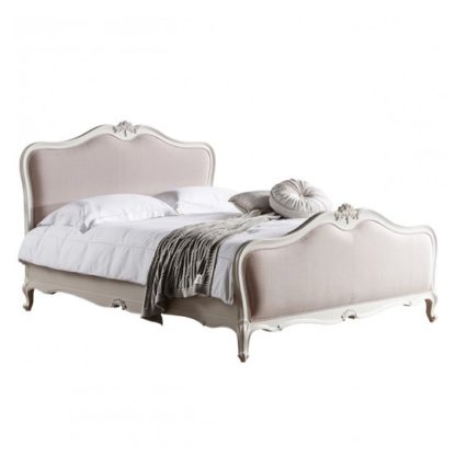 An Image of Chic Mindy Ash Wooden King Size Bed In Vanilla White