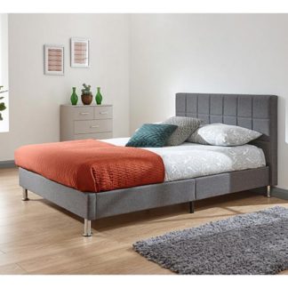An Image of Fresno Fabric Double Bed In Grey