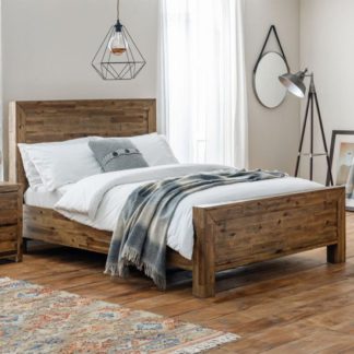 An Image of Hoxton Wooden King Size Bed In Rustic Oak