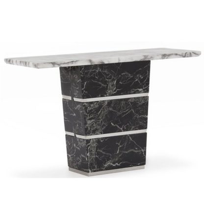 An Image of Chrysla Marble Console Table In White And Black