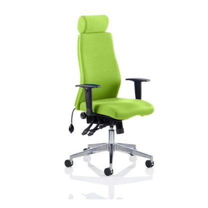 An Image of Penza Office Chair In Myrrh Green With Adjustable Arms
