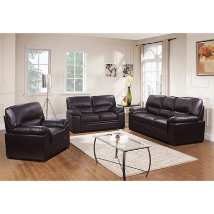 16d9e7bd175e8c519ee4b71170b1ce997038e707d0a633b6db832650b22a6795.jpg An Image of Rachel LeatherGel And PU Sofa Suite In Expresso