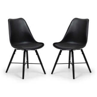 An Image of Kari Dining Chair In Pair With Black Seat And Black Legs