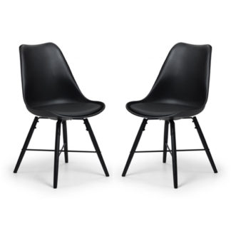 An Image of Kari Dining Chair In Pair With Black Seat And Black Legs