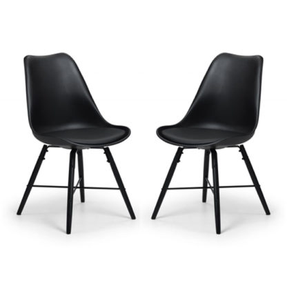 An Image of Kari Dining Chair In Pair With Black Seat And Black Legs