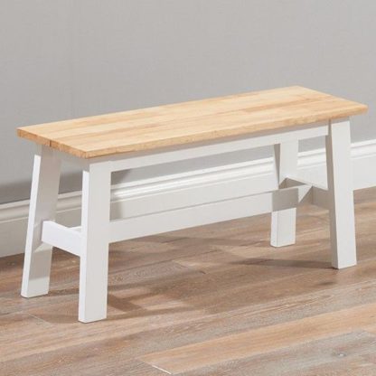 An Image of Antlia Wooden Small Dining Bench In Oak And White