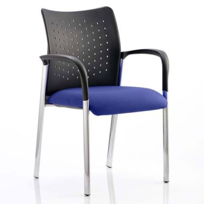 An Image of Academy Office Visitor Chair In Stevia Blue With Arms