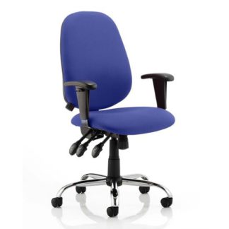An Image of Lisbon Office Chair In Stevia Blue With Arms