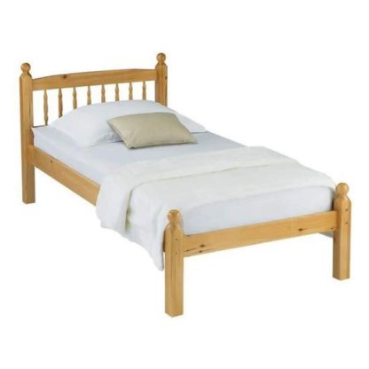 An Image of Pamela Wooden Single Bed in Pine