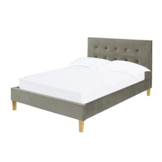 An Image of Camden Double Fabric Bed In Grey