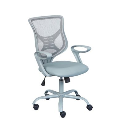 An Image of Coltene Home Office Chair In Grey PU And Mesh With Castors