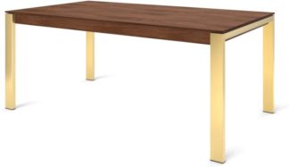 An Image of Custom MADE Corinna 8 Seat Dining Table, Walnut and Brass