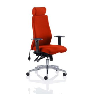 An Image of Penza Office Chair In Tobasco Red With Adjustable Arms