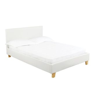 An Image of Prado Faux Leather King Size Bed In White