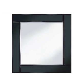 An Image of Bevelled Black 60x60 Square Wall Mirror