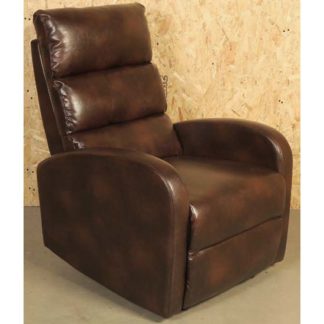 An Image of Livorno Faux Leather Recliner Chair In Brown