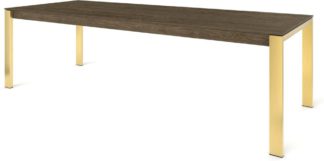 An Image of Custom MADE Corinna 12 Seat Dining Table, Smoked Oak and Brass