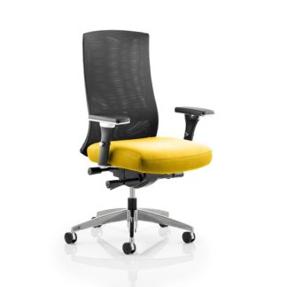 An Image of Scarlet Home Office Chair In Yellow With Castors