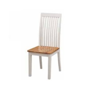 An Image of Hart Wooden Slatback Dining Chair In Stone Painted Finish