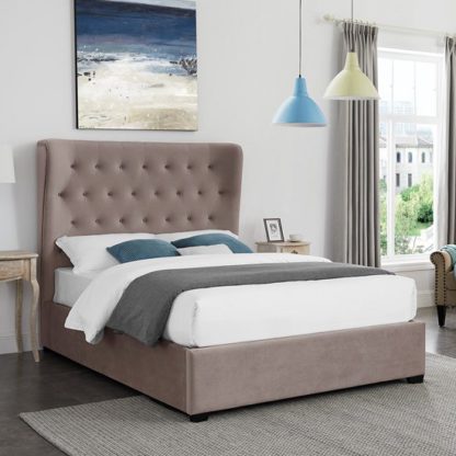 An Image of Belgravia King Size Fabric Bed In Cappuccino