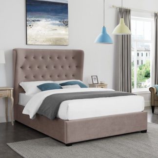 An Image of Belgravia Super King Size Fabric Bed In Cappuccino
