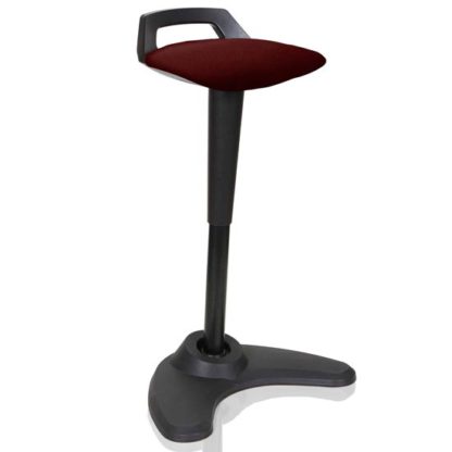 An Image of Spry Fabric Office Stool In Black Frame And Ginseng Chilli Seat