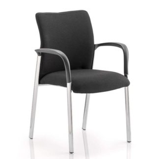 An Image of Academy Fabric Back Visitor Chair In Black With Arms