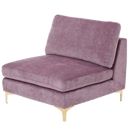 An Image of Meriva Modern Bedroom Chair In Plum With Gold Stainless Legs