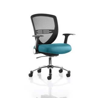 An Image of Avram Home Office Chair In Kingfisher With Castors
