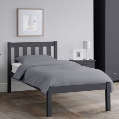 An Image of Luna Wooden Single Bed In Anthracite