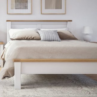 An Image of Amberly Low Footboard Wooden Super King Size Bed In Grey