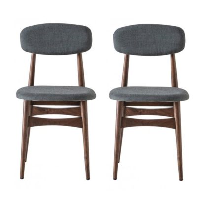 An Image of Barcelona Grey Finish Dining Chairs In Pair