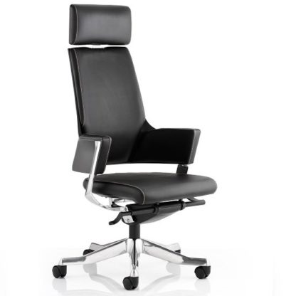An Image of Cooper Office Chair In Black Bonded Leather With High Back